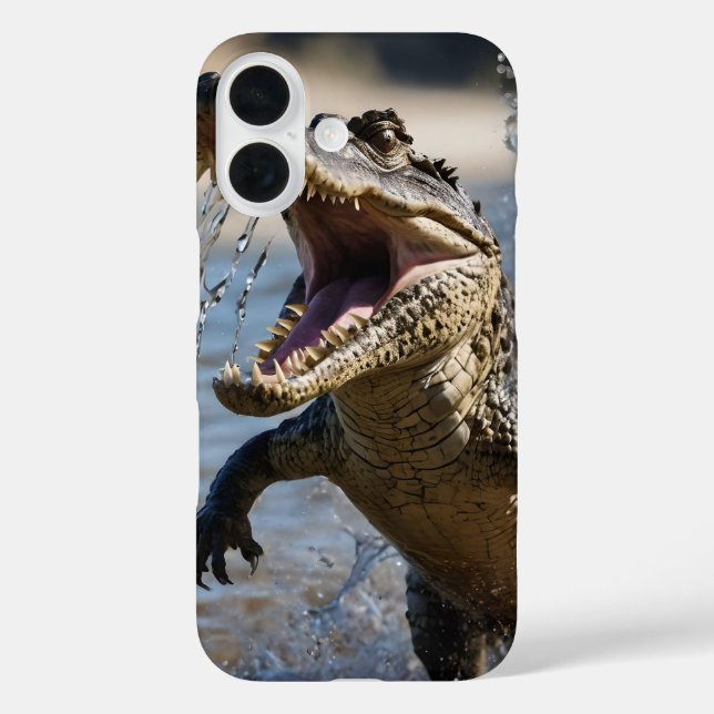 Scary Jaws: Australian Crocodile Leaping Case-Mate iPhone Case (Back)
