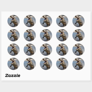 Scary Jaws: Australian Crocodile Leaping Classic Round Sticker
