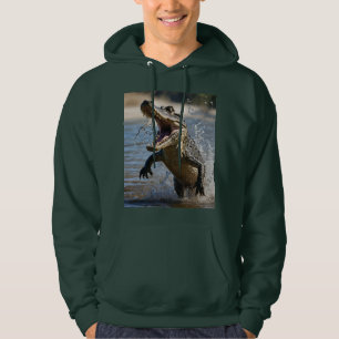 Scary Jaws: Australian Crocodile Leaping Hoodie