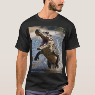 Scary Jaws: Australian Crocodile Leaping T-Shirt
