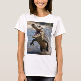 Scary Jaws: Australian Crocodile Leaping T-Shirt