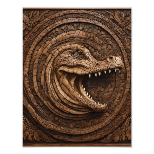 Scary Jaws: Australian Crocodile Wood Print
