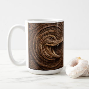 Scary Jaws: Australian Crocodile Wood Print Coffee Mug