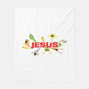 Scary Jesus Fleece Blanket