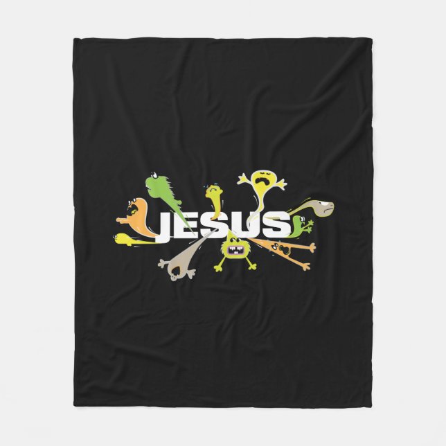 Scary Jesus Fleece Blanket (Front)