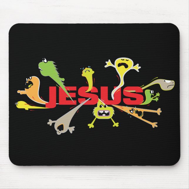 Scary Jesus Mouse Pad (Front)