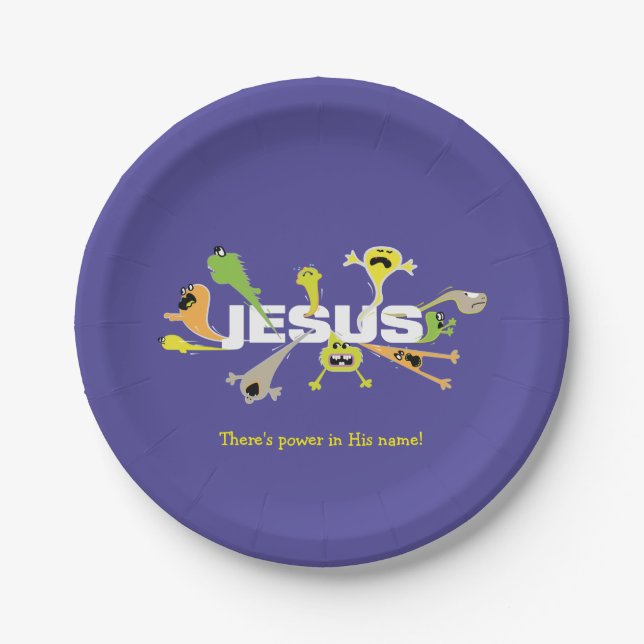 Scary Jesus Paper Plate (Front)