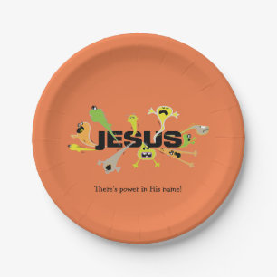 Scary Jesus Paper Plate