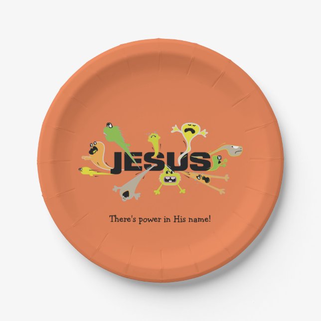 Scary Jesus Paper Plate (Front)