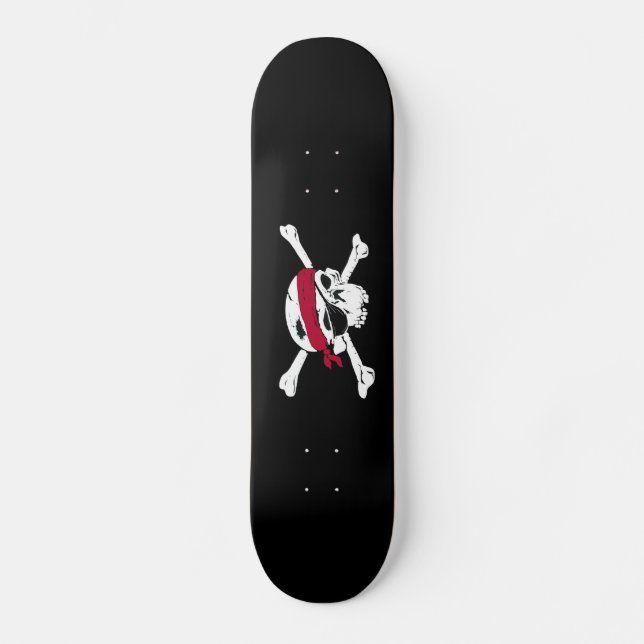 Scary Jolly Roger Pirate Skateboard Deck (Front)
