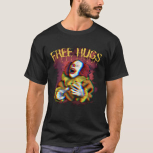 Scary Killer Evil Clown Halloween Free Hugs holo T-Shirt