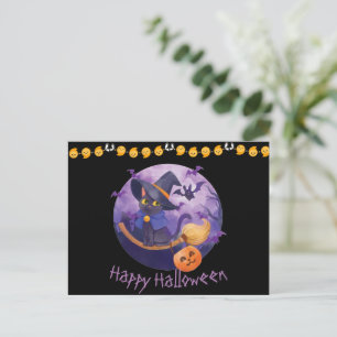 Scary Kitty Halloween Postcard