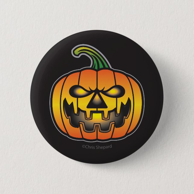 Scary Laughing Halloween Pumpkin Monster 6 Cm Round Badge (Front)