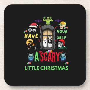 Scary Little Christmas Horror Holiday Design Coaster