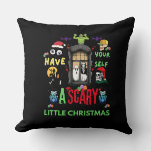 Scary Little Christmas Horror Holiday Design   Cushion