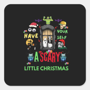 Scary Little Christmas Horror Holiday Design T-Sh Square Sticker