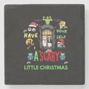 Scary Little Christmas Horror Holiday Design T-Sh Stone Coaster