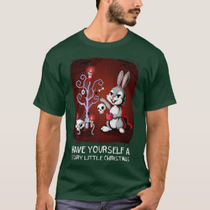 Scary Little Christmas Tree Gothic Festive Rabbit T-Shirt