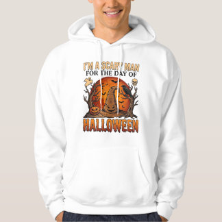 Scary Man Halloween Witch Hat Blood Moon Pumpkin_1 Hoodie