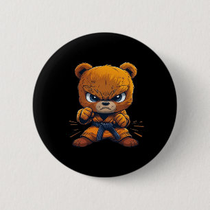 Scary Martial Arts Fighter Karate Boxer Comt Kung 6 Cm Round Badge