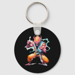 Scary Martial Arts Fighter Karate Boxer Comt Kung Key Ring
