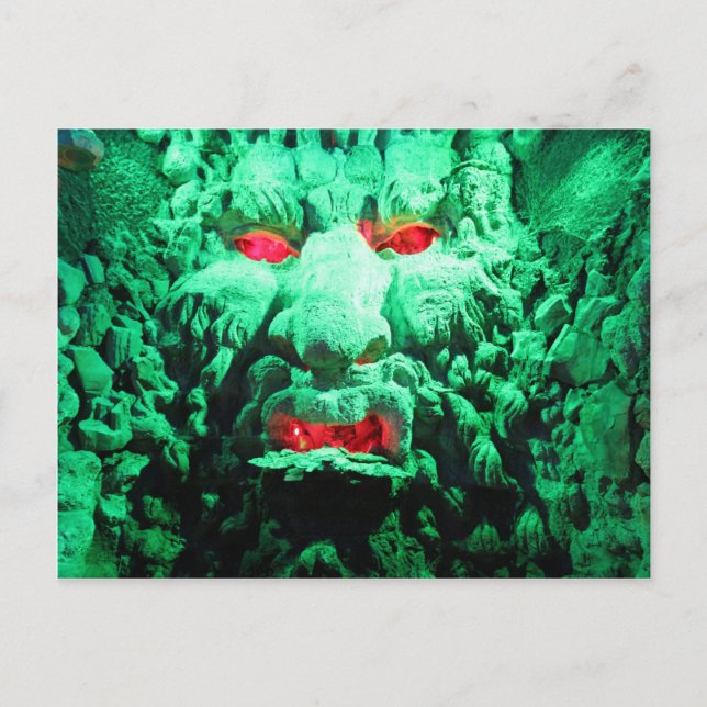 Scary Masked Face in Rock Face Postcard (Front)