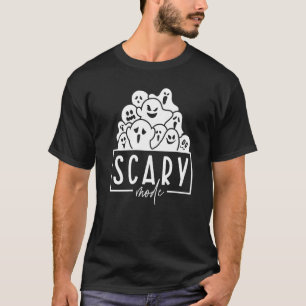 Scary Mode Cute Ghost Boo Squad Spooky Season Hall T-Shirt