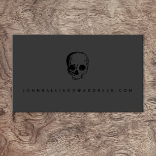 Scary Modern Skull Black Calling Card