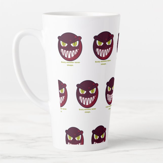 Scary monster never sleep latte mug (Left)