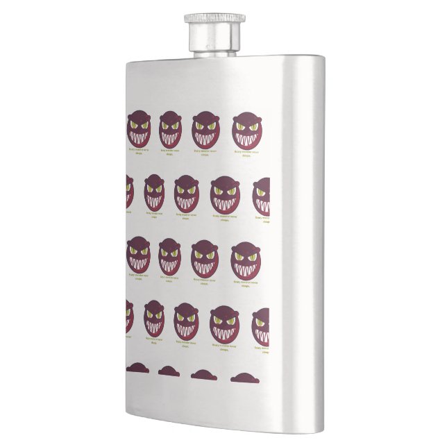 Scary monster never sleeps. hip flask (Left)