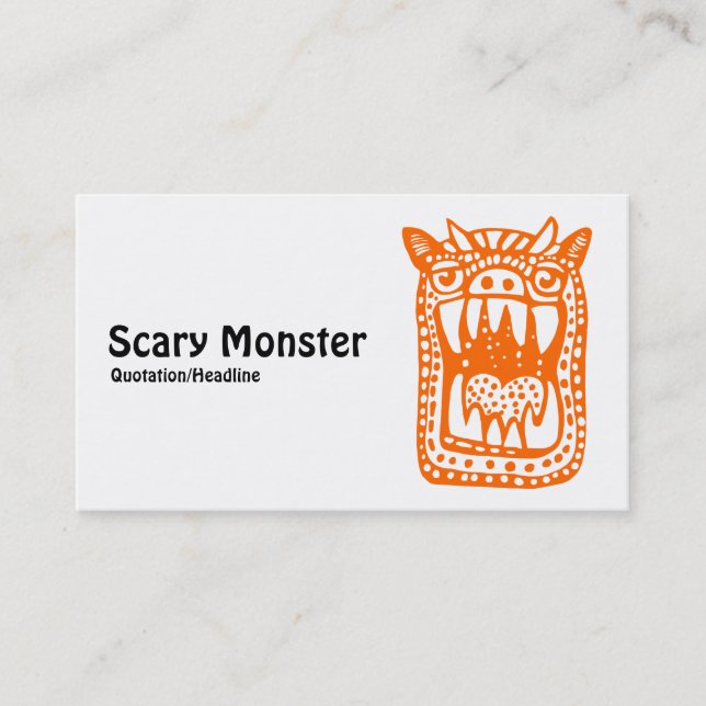 Scary Monster - Orange Business Card (Front)
