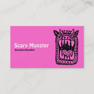 Scary Monster - Pink Front Grey Back Business Card