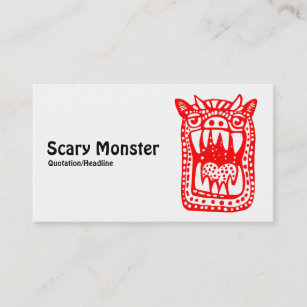 Scary Monster - Red Business Card