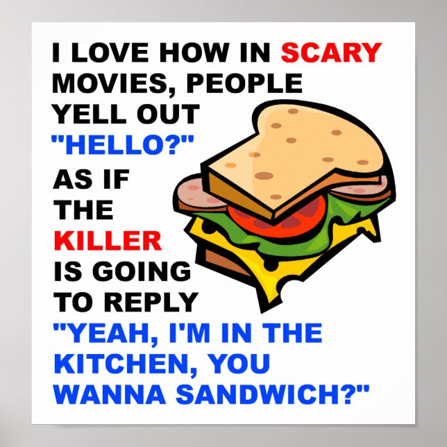 Scary Movie Hello Funny Poster (Front)