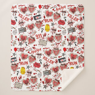 Scary Movie Horror Scene Blood Splatter Blanket