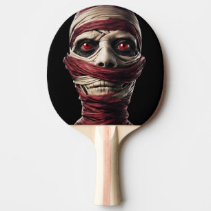 Scary Mummy Demon Halloween Ping Pong Paddle