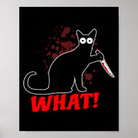 Scary murderous cat with knife cat what_ halloween