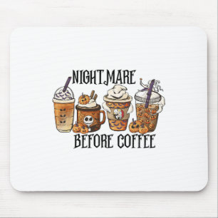 Scary Night Before Coffee Pumpkin Spice Halloween Mouse Pad