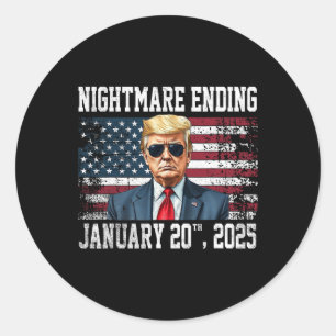 Scary Night Ending January 20th 2025 Funny Pro Tru Classic Round Sticker