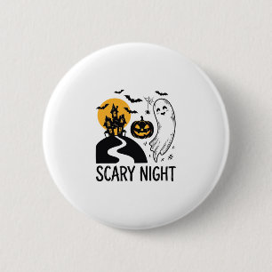 Scary Night Halloween Haunted House Ghost Design_1 6 Cm Round Badge