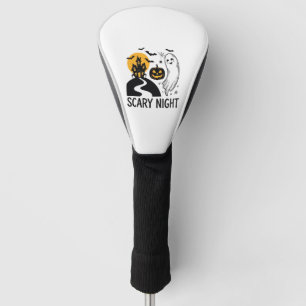 Scary Night Halloween Haunted House Ghost Design_1 Golf Head Cover