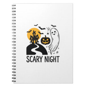 Scary Night Halloween Haunted House Ghost Design_1 Notebook