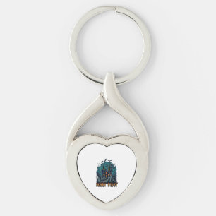 Scary Night Haunted House Ghosts Cemetery Key Ring