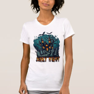 Scary Night Haunted House Ghosts Cemetery T-Shirt