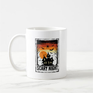 Scary Night Haunted House Vintage Halloween Shirt_ Coffee Mug