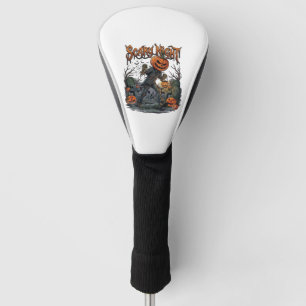 Scary Night Pumpkin Head Monster Lantern Graveyard Golf Head Cover