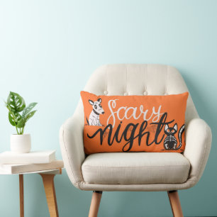 Scary Nights Halloween Throw Pillow - Spooky Chic 