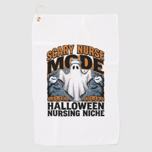 Scary Nurse Costume Halloween Ghost Nursing Shirt_ Golf Towel