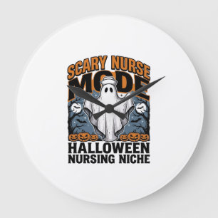 Scary Nurse Costume Halloween Ghost Nursing Shirt_ Large Clock