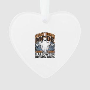 Scary Nurse Costume Halloween Ghost Nursing Shirt_ Ornament